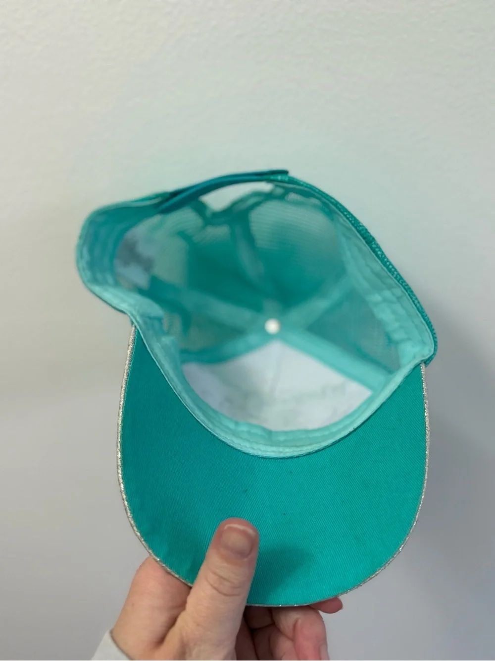 Magical Vibes Mesh Trucker Hat in Teal & Gray